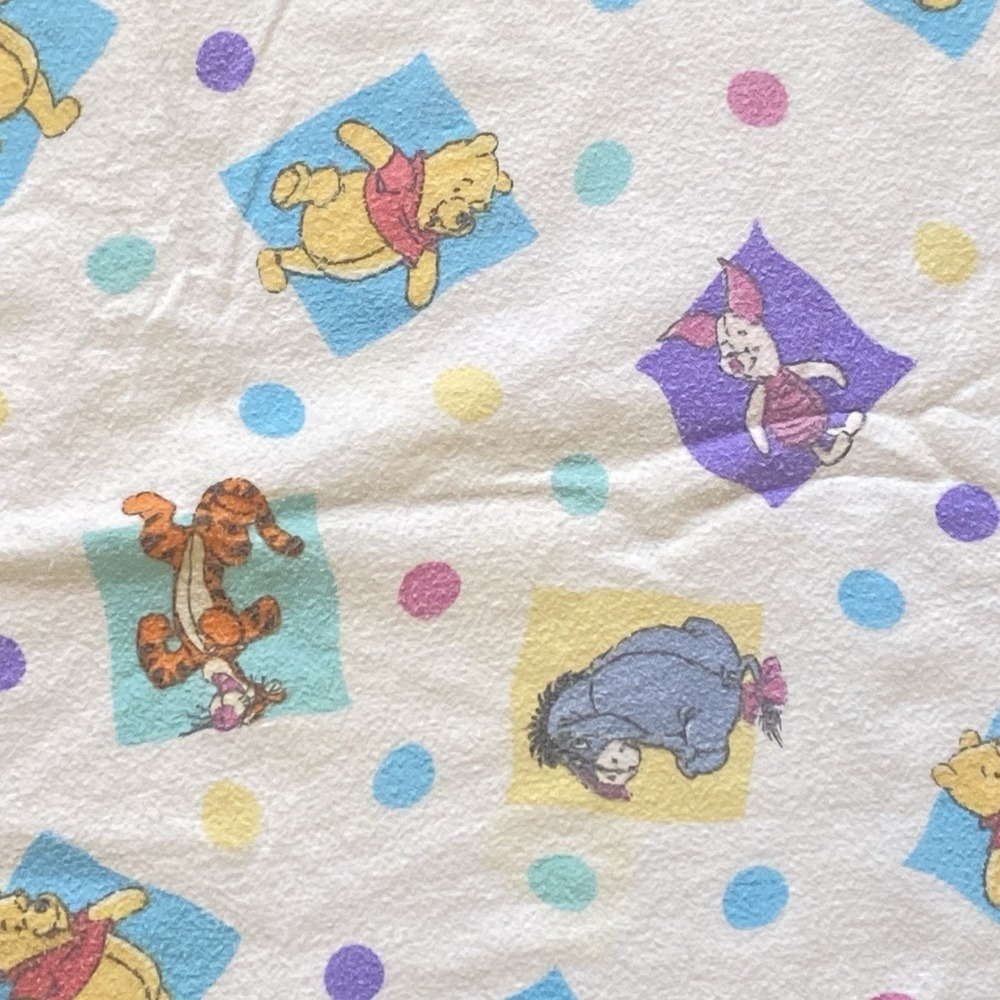 Disney Winnie the Pooh 1990s Vintage Cotton Baby Blanket Receiving Swaddle